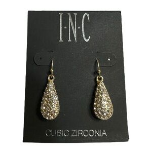 INC International Concepts Gold Teardrop Earrings with Cubic Zirconia